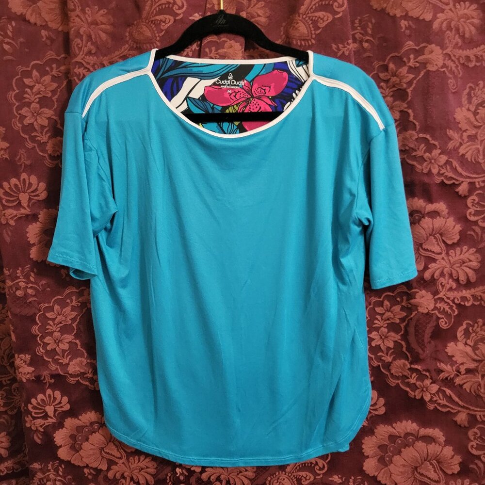 Cuddle Duds Turquoise T-shirt Medium